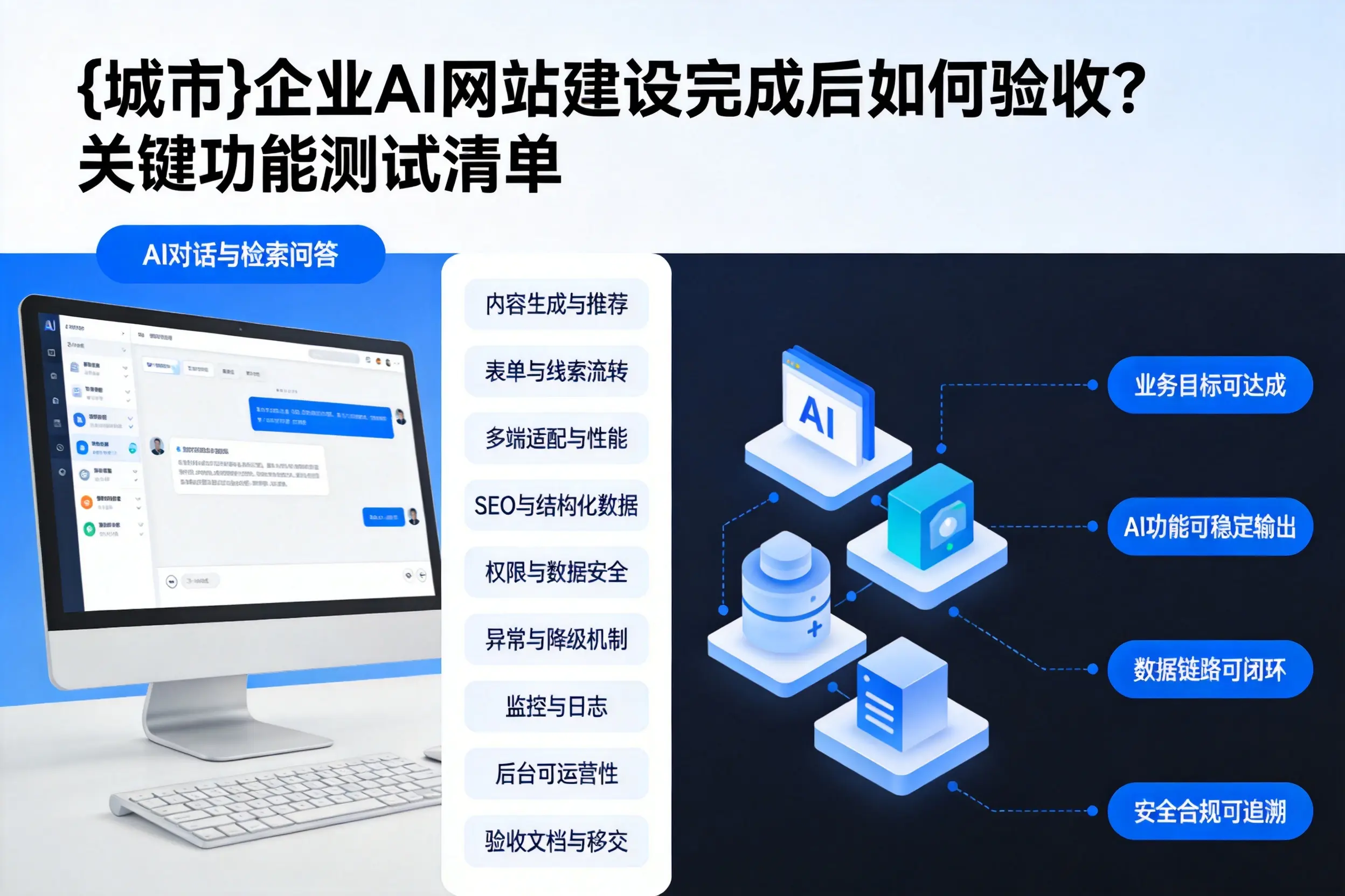 南通企业AI网站建设完成后如何验收？关键功能测试清单