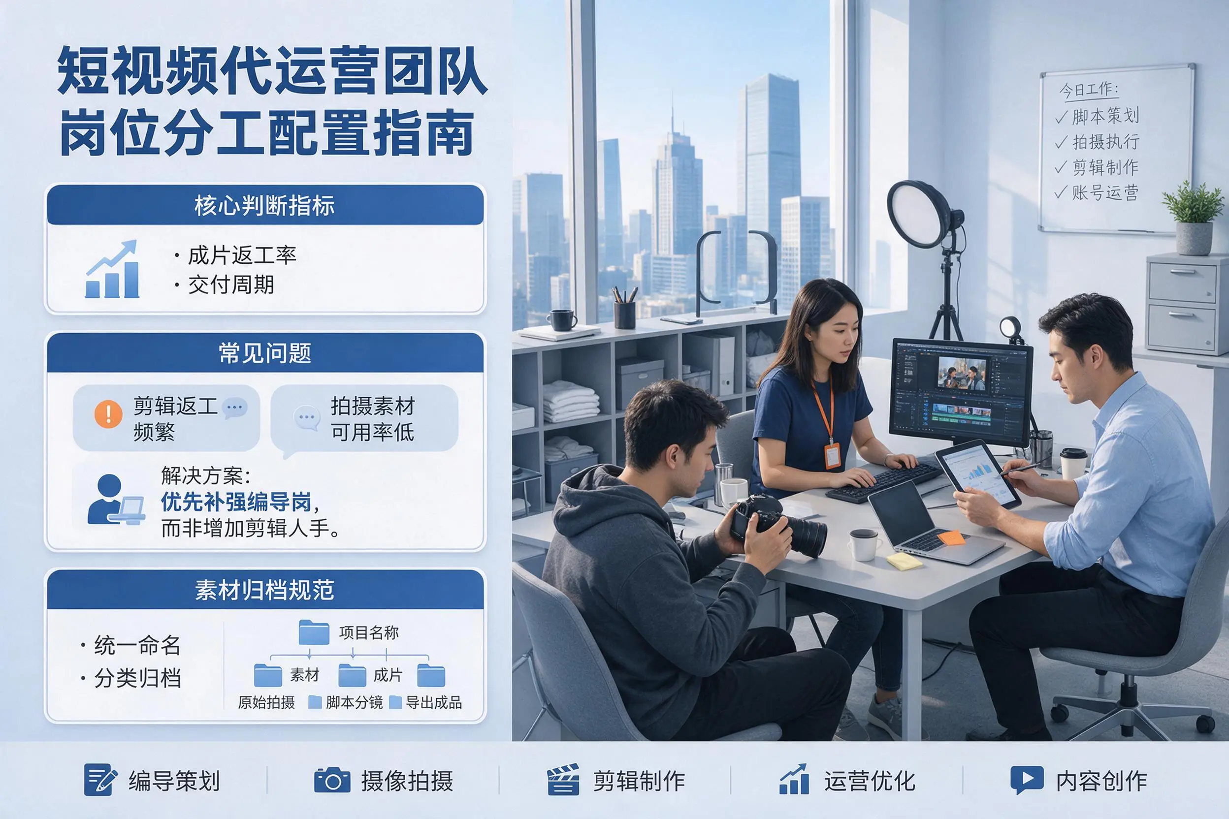 短视频代运营团队如何配置？南通企业岗位分工科普说明