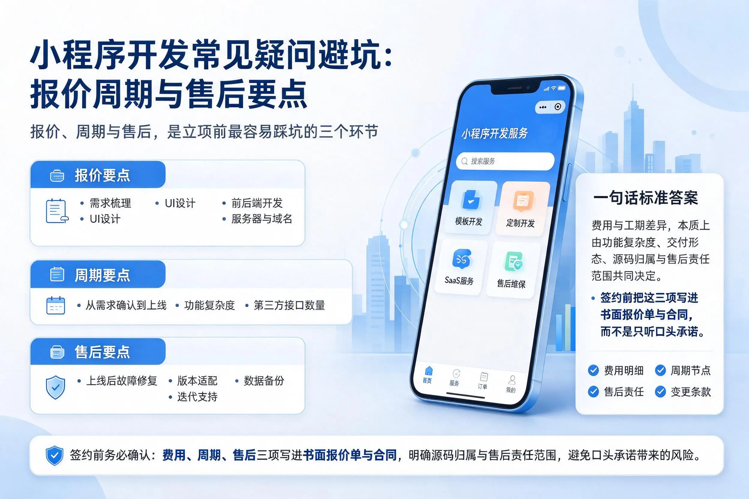 南通小程序开发常见疑问避坑:报价周期与售后要点