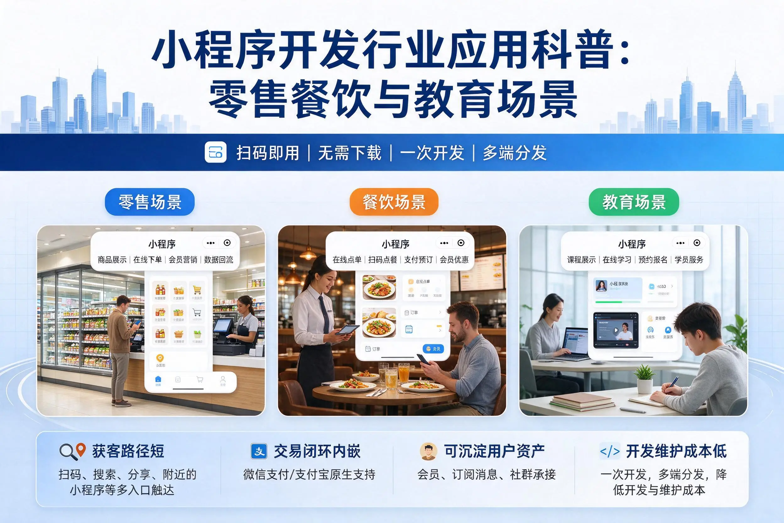 南通小程序开发行业应用科普：零售餐饮与教育场景