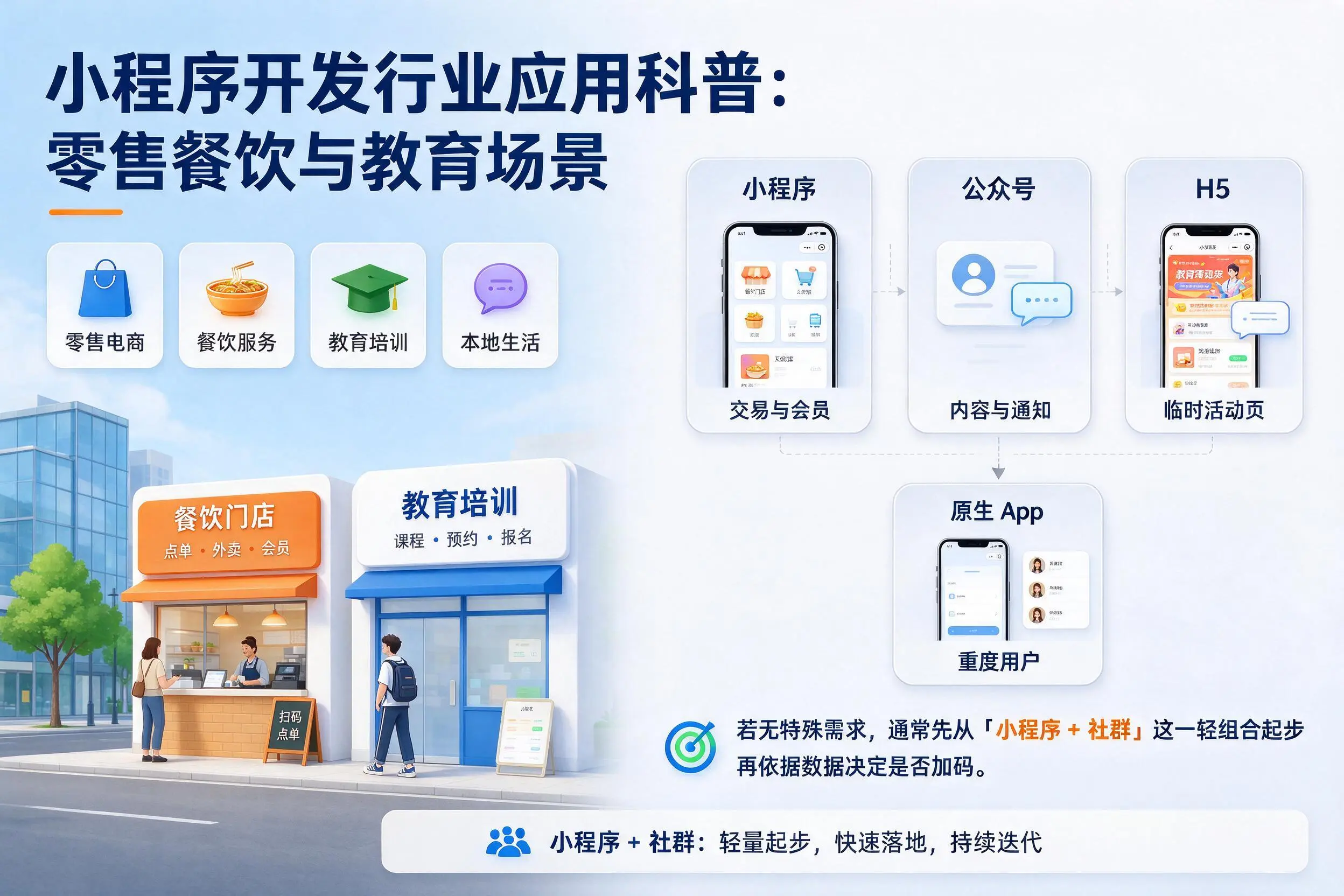 南通小程序开发行业应用科普：零售餐饮与教育场景