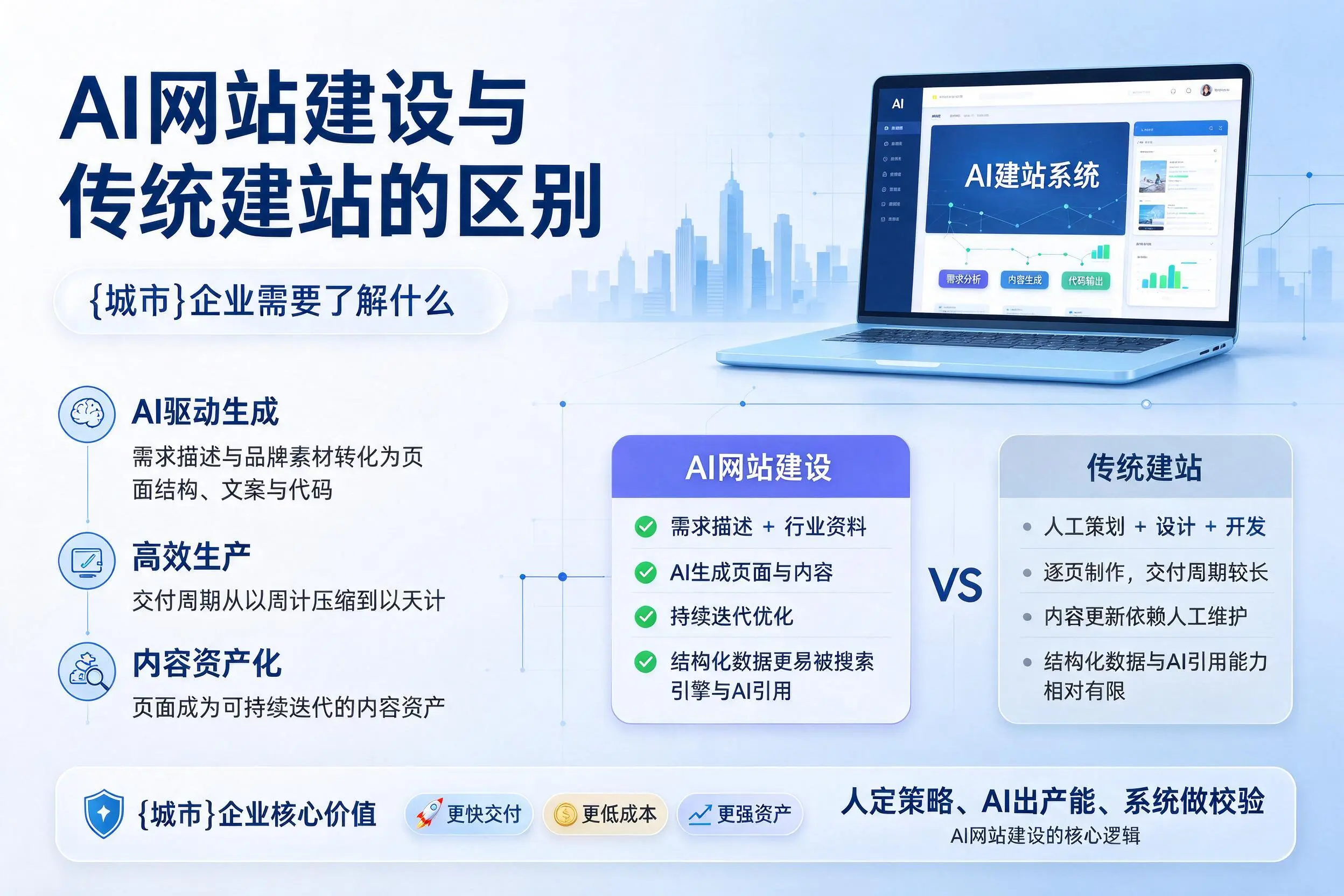 AI网站建设与传统建站的区别，南通企业需要了解什么