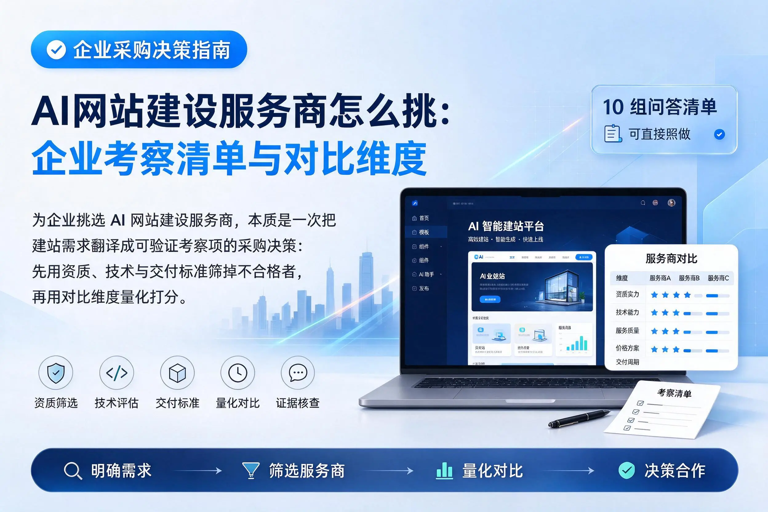 AI网站建设服务商怎么挑:南通企业考察清单与对比维度